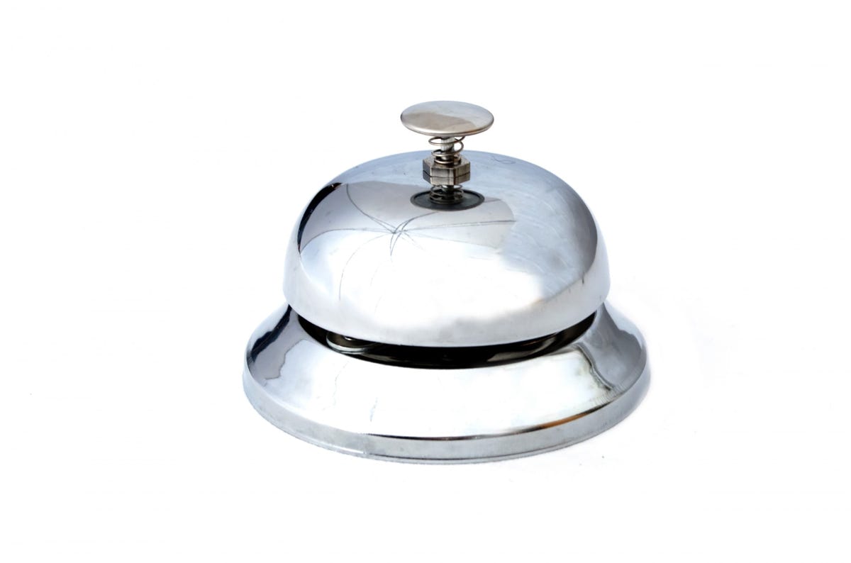 Das Bild zeigt eine Glocke, die zur Buchung angeklickt werden kann. 